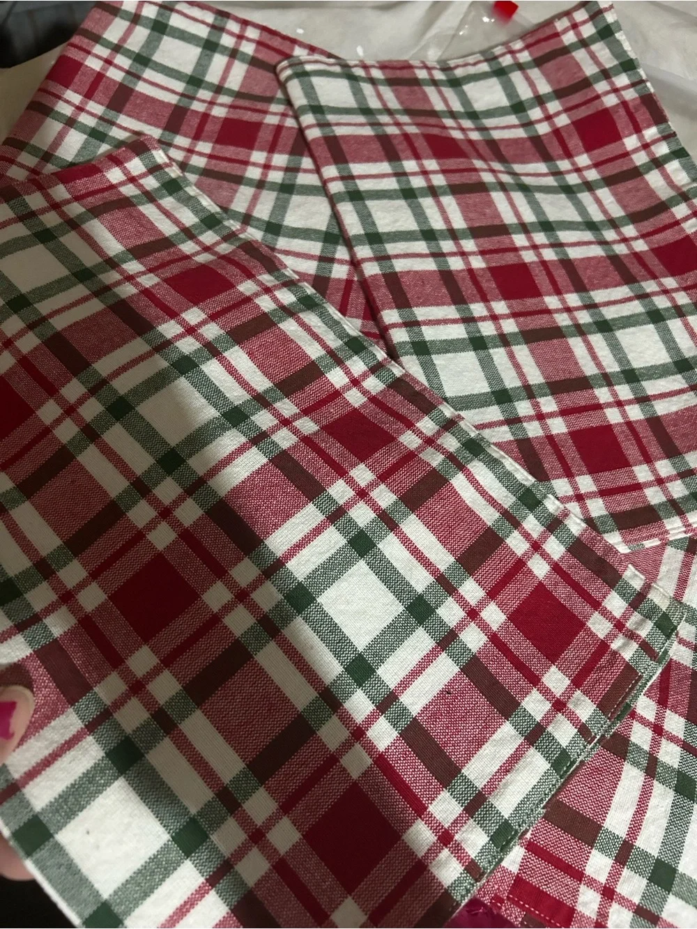 Red and Green Plaid Cotton table placemats